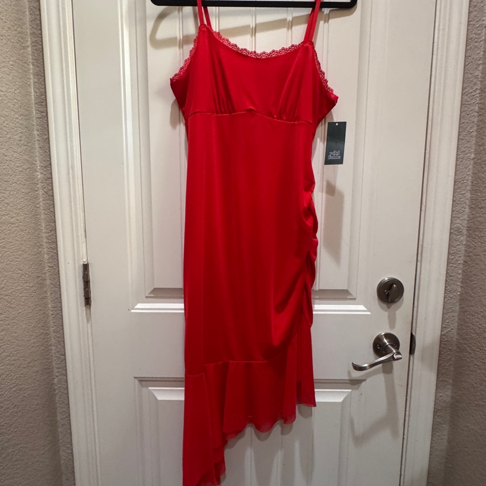 Wild Fable Vibrant Coral colored Asymmetrical Dress